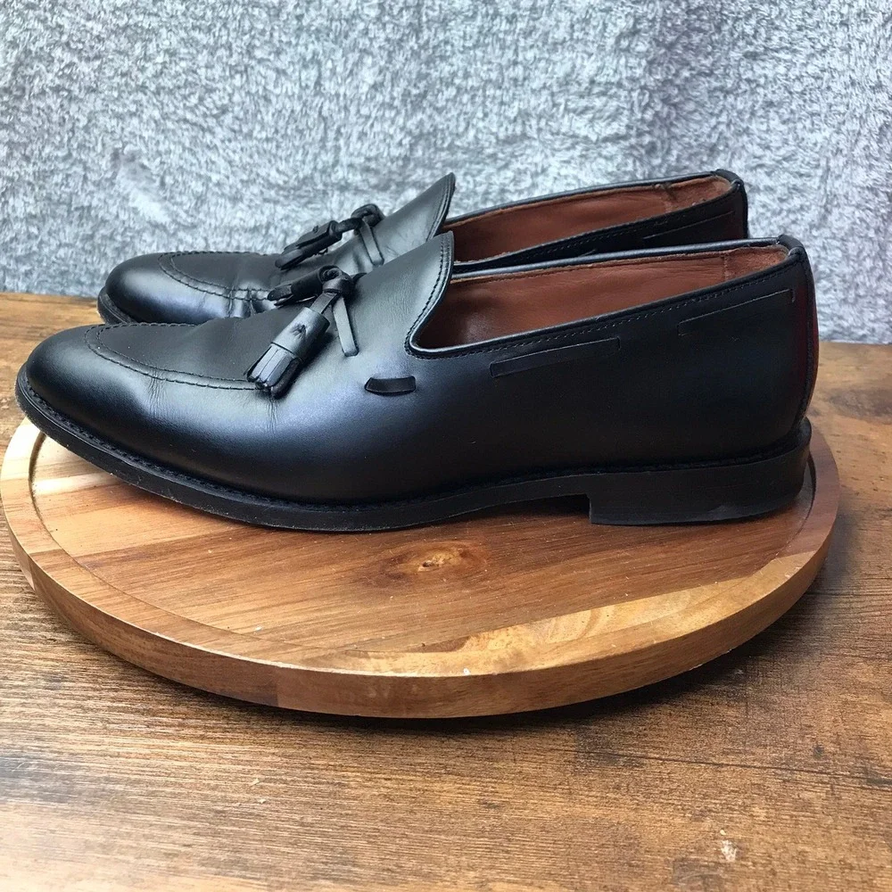 Allen Edmonds Grayson Tassel Loafers Mens 10.5D Black Leather Slip On Dress Shoe